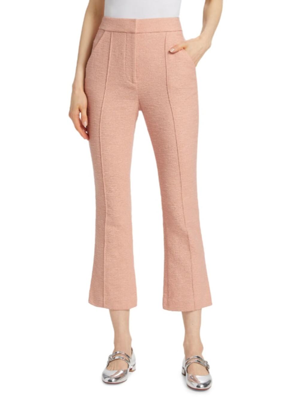 Veronica Beard Tani Cropped Kick Flare Pants Cotton Textured Minimalist Preppy 2